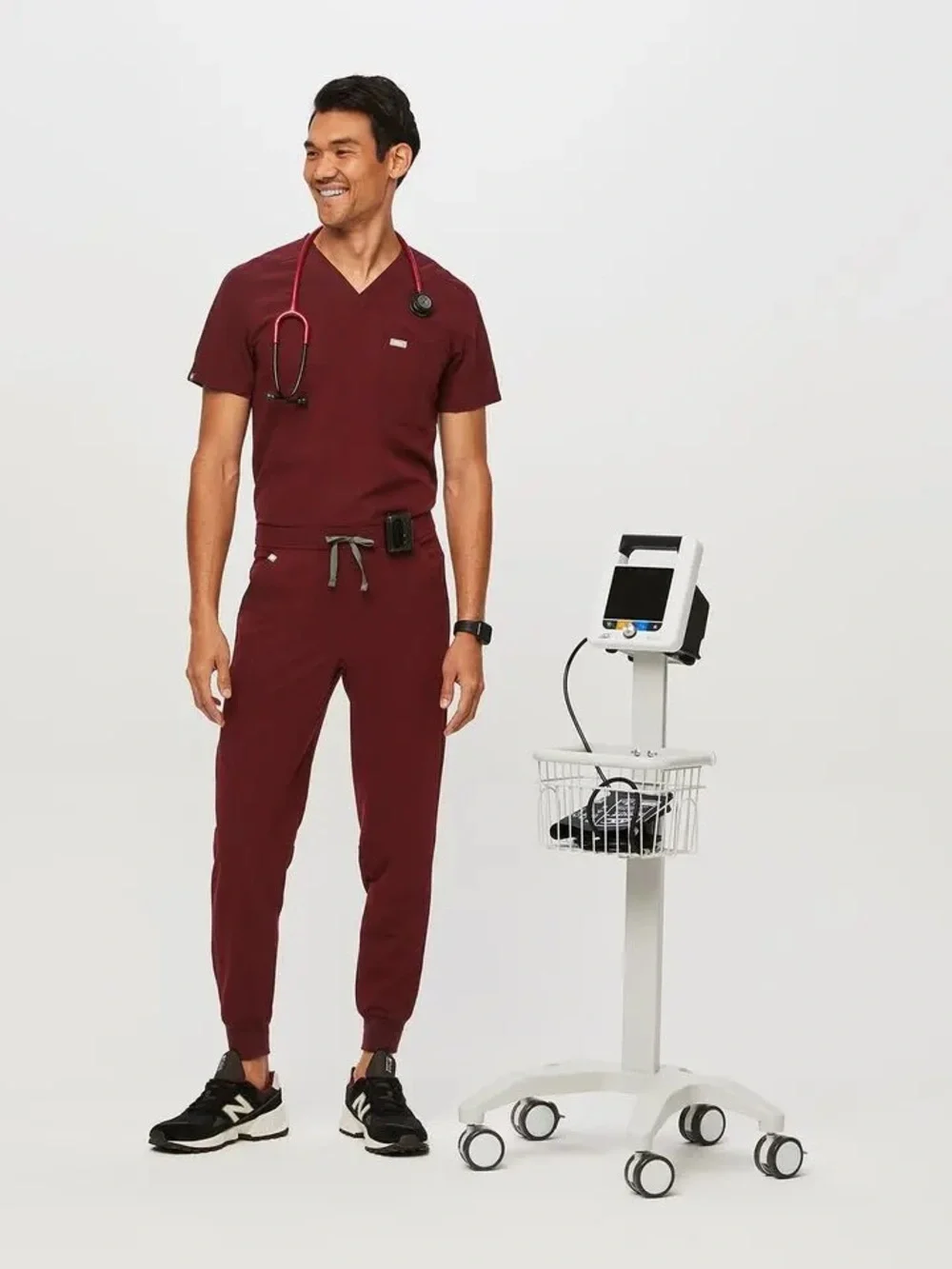 Figs Tansen Jogger Scrub Technical Pant Burgundy Small Medical Nursing